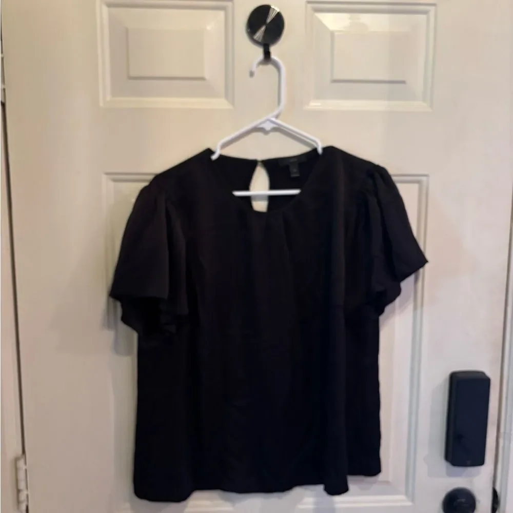 J. Crew Black Keyhole Blouse